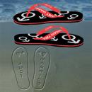 Strandsandale "Just Married-Männer" in schwarz/rot